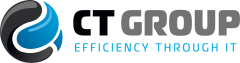 CT Group logo displaying a stylized grey and blue icon on the left, with the text "CT GROUP" in bold grey and "EFFICIENCY THROUGH IT" in smaller blue font on the right. Celebrate our Anniversary Conference with exclusive offers featuring Profitmaster solutions.